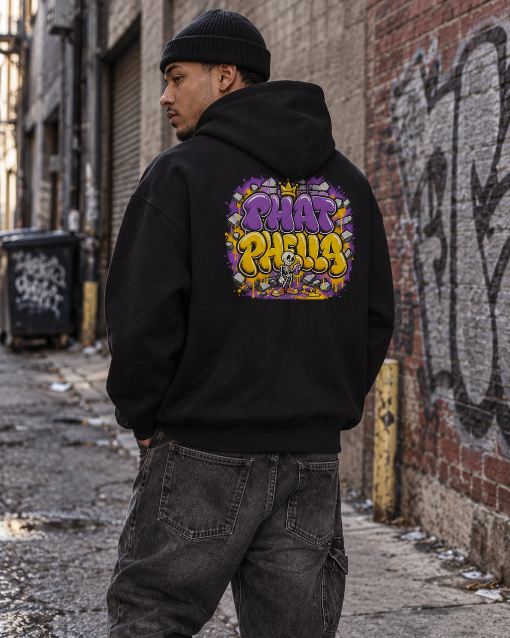 PHAT PHELLA Powder Tag Hoodie graphic hoodie — product view 1