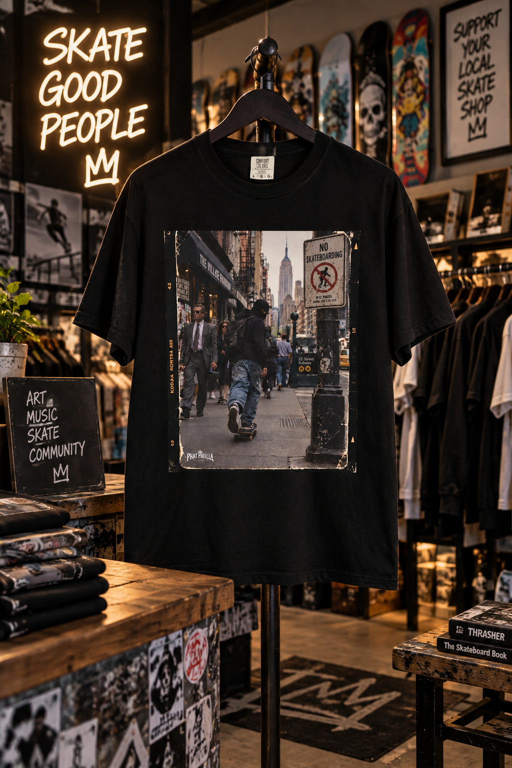 PHAT PHELLA No Skateboarding graphic T-shirt — product view 5